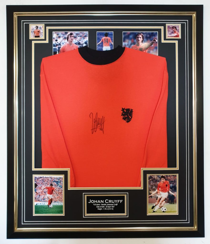 framed signed tottenham shirt