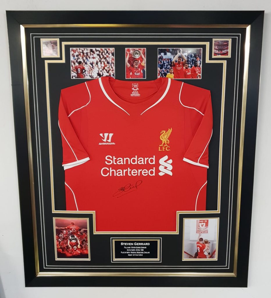 Steven Gerrard Signature on Liverpool Football Shirt Framed ...