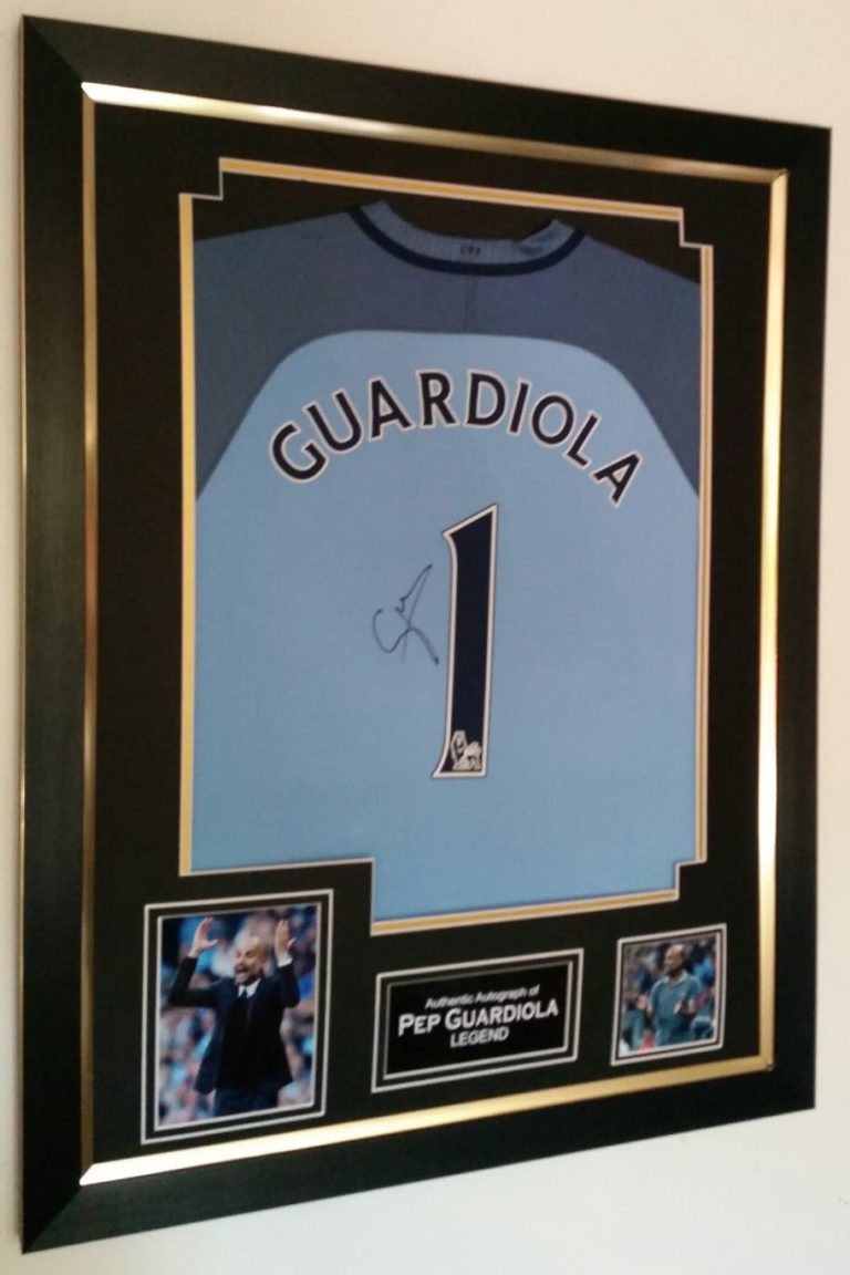 man city signed framed shirt