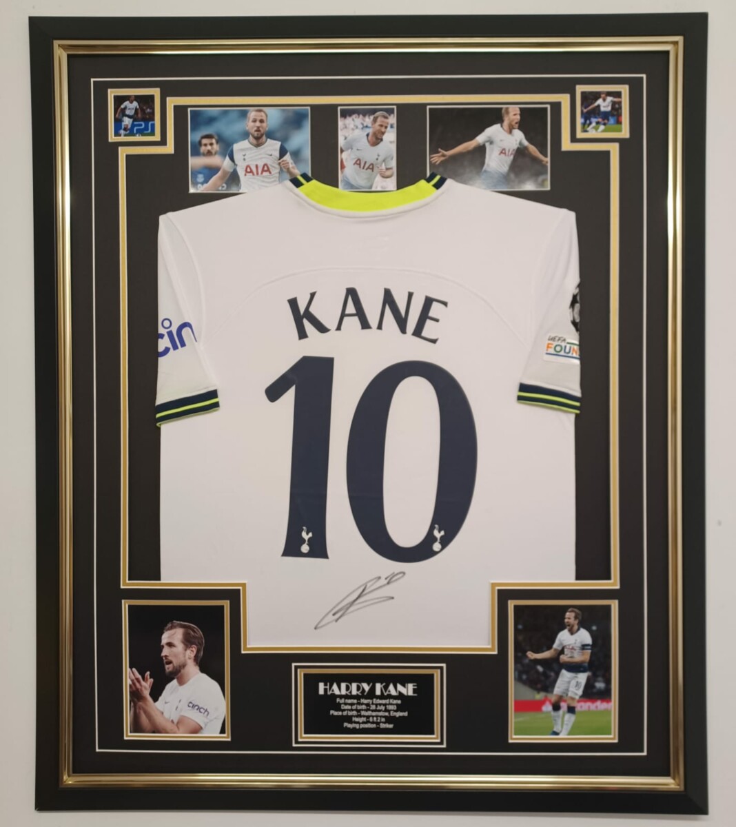 Authentically Signed Harry Kane Autograph Spurs Shirt 