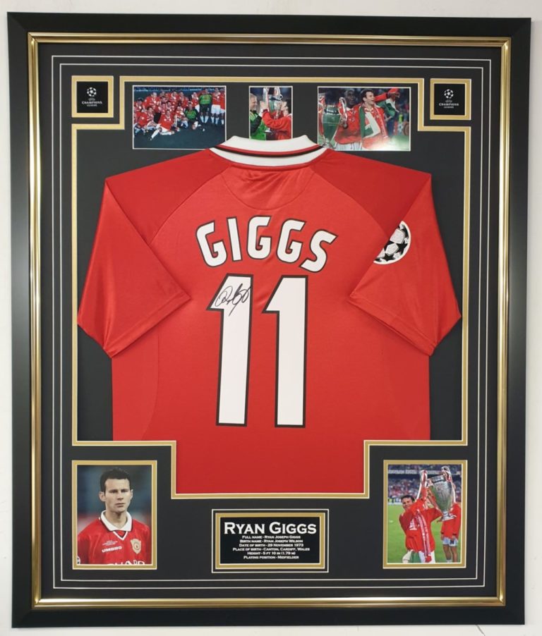 framed man utd shirt