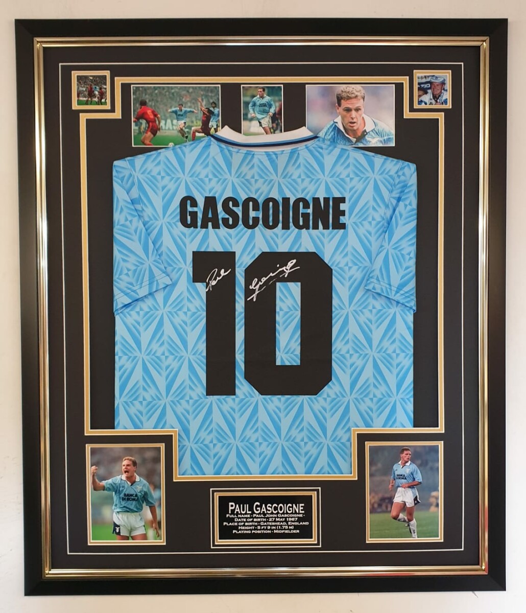 Paul Gascoigne Signed Shirt - Framed